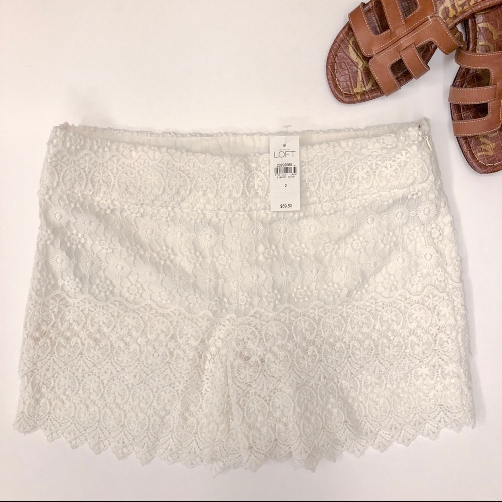 LOFT White Lace Riviera Short | Size 2 | NWT